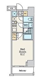 クレストコート中野富士見町 3階1Kの間取り