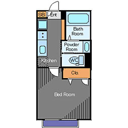 AcComodo 1Kの間取図画像