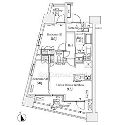 パークナードフィット南青山Vista 2LDKの間取図画像
