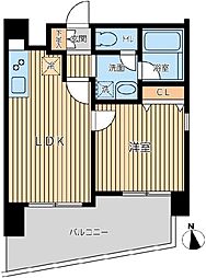 オーキッドレジデンス三ノ輪2 8階1LDKの間取り