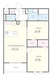 Stadt Nerima-kasugacho 2階2LDKの間取り