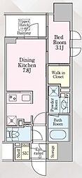 グランリビオ芝大門 1DKの間取図画像