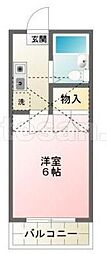メゾン旭丘 1階1Kの間取り