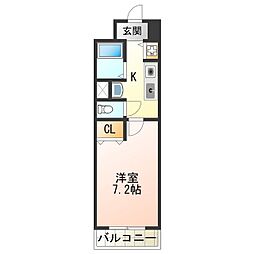 メルローズ二色ノ浜 1Kの間取図画像