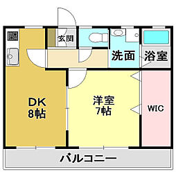 コンフォート弥右衛門 1DKの間取図画像