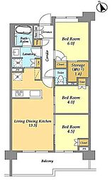 セレステラス調布ケ丘 3LDKの間取図画像