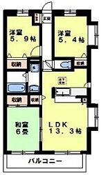 ヴァーグ壱番館 11階3LDKの間取り
