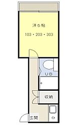 ホワイトヒルズ 1Kの間取図画像