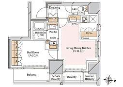 ブランシエスタ白山 1LDKの間取図画像