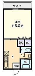 丸正ハイツ 1DKの間取図画像