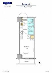 プラウドフラット浅草 7階ワンルームの間取り