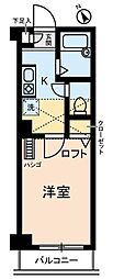 エル市ヶ谷 2階1Kの間取り