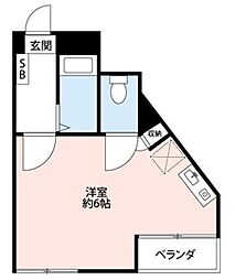 レイクトップ鶴川 1階1Kの間取り