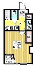 ポセイドン・パティオ 2階1Kの間取り