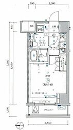 イアース練馬 11階1Kの間取り