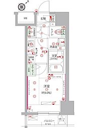JR京浜東北・根岸線 大森駅 徒歩8分の賃貸マンション 11階1Kの間取り