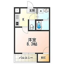 フジパレス中野5番館 1Kの間取図画像