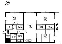 エーデルハイム 3LDKの間取図画像
