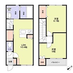 ＡＱＵＡレジデンス大井町第15 1階2LDKの間取り