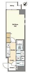 クアトロアルカ九段 1Kの間取図画像