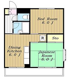 多摩ペガサスビル 2DKの間取図画像