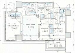 クラッシィタワー新宿御苑 24階3LDKの間取り