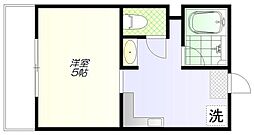 パインヒルハイムCD棟 ワンルームの間取図画像
