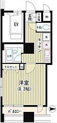アクアコート 1Kの間取図画像