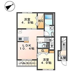 アンジュ 2LDKの間取図画像