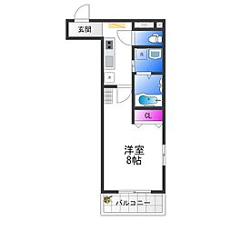 フジパレス平野上町2番館 1Kの間取図画像