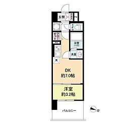 Osaka Metro御堂筋線 大国町駅 徒歩5分の賃貸マンション 5階1DKの間取り