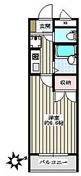 ベスティアパートメントときわ台 1Kの間取図画像