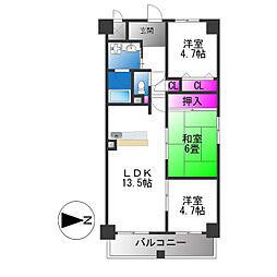 エクセレンス青山 3LDKの間取図画像
