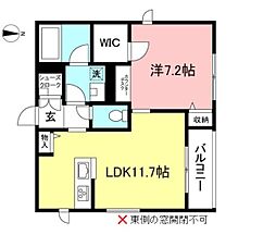 GRANDPARM明大前 1LDKの間取図画像