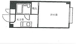 カトルセゾン明大前 1階1Kの間取り