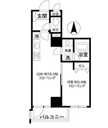 アートヴィラージュ亀戸 7階1LDKの間取り