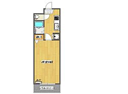 サンエクセル英 1Kの間取図画像