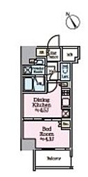 リビオメゾン浅草橋 1DKの間取図画像