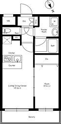 アンベリール墨田3 1LDKの間取図画像