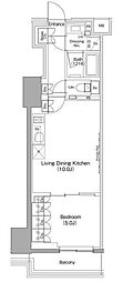 ザ・パークハビオ目黒桜邸 1LDKの間取図画像