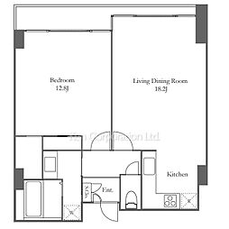 品川プリンス・レジデンス 7階1LDKの間取り