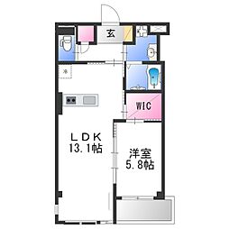 N.MAISON 1階1LDKの間取り