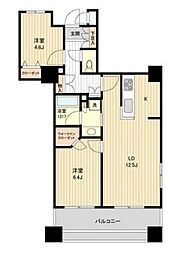東京メトロ日比谷線 築地駅 徒歩4分の賃貸マンション 8階2LDKの間取り