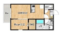 ジーメゾン草加氷川町 1LDKの間取図画像