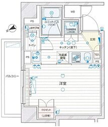 ルーブル高津 1Kの間取図画像