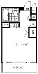 ラ・パイクス6112 2階ワンルームの間取り