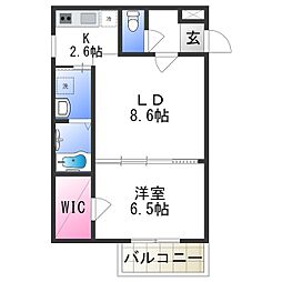 フジパレス草尾 1LDKの間取図画像