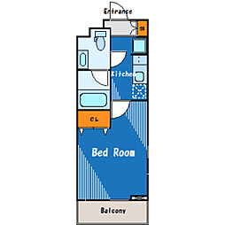 東急多摩川線 下丸子駅 徒歩4分の賃貸マンション 3階1Kの間取り