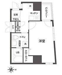 クローバーステイ秋葉原 7階1Kの間取り