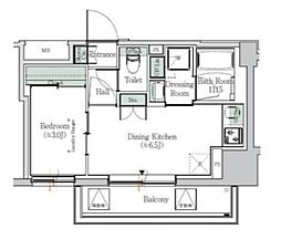 ONE ROOF RESIDENCE 浅草橋 7階1DKの間取り